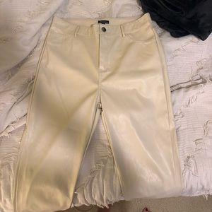 White leather pants